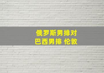 俄罗斯男排对巴西男排 伦敦